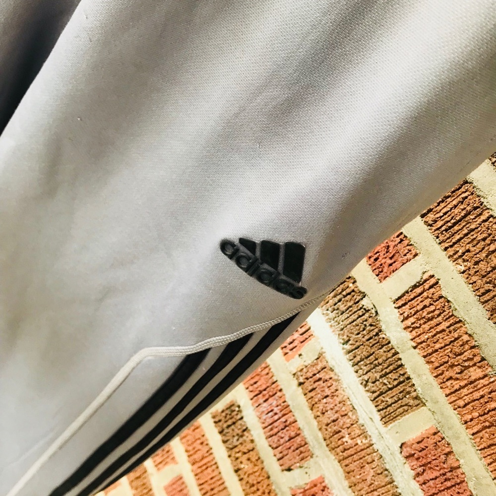 Adidas Gray and Black Stripe  Track Pants - Picture 2 of 6